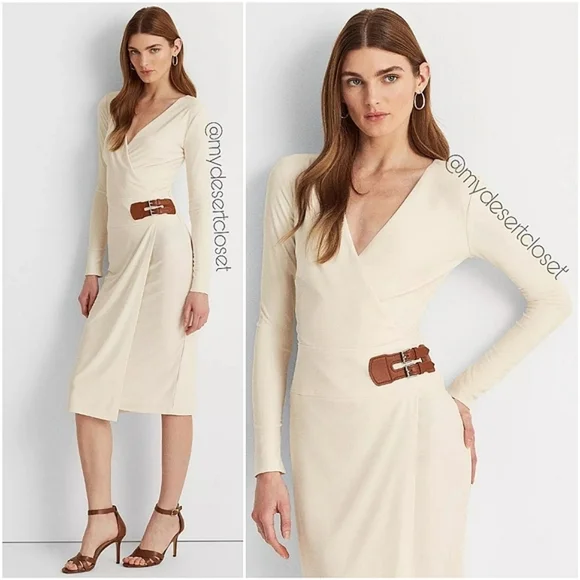 Ralph Lauren Black Label | Dresses | Lauren Ralph Lauren Black Label Buckled  Drape Jersey Dress | Poshmark